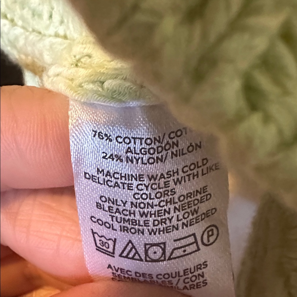 LOFT Women's Bright Green Knit Cardigan - Picture 8 of 10